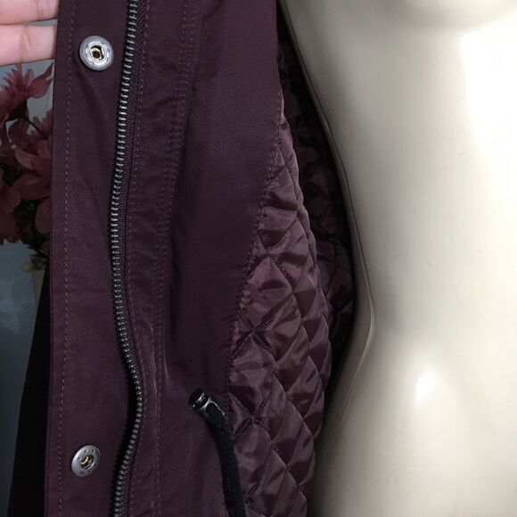 Levi Strauss Sherpa Faux‎ fur lined hooded Cargo Parka Coat Red Small NWT - Picture 13 of 16